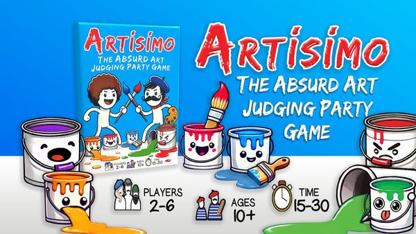 Artisimo Party game information and advertisement
