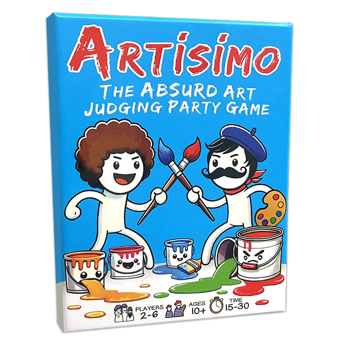 Game box for party game Artisimo, front view