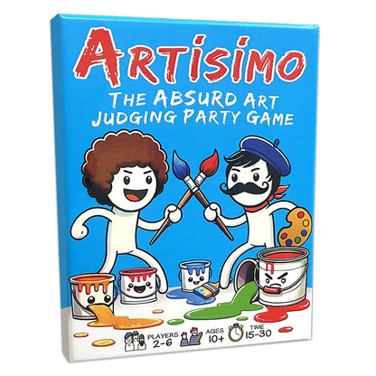 Game box for party game Artisimo, front view