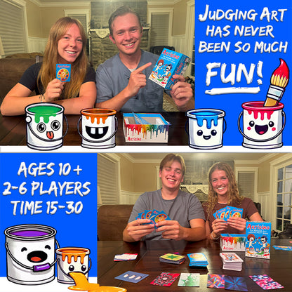 Two couple playing family game night game artisimo