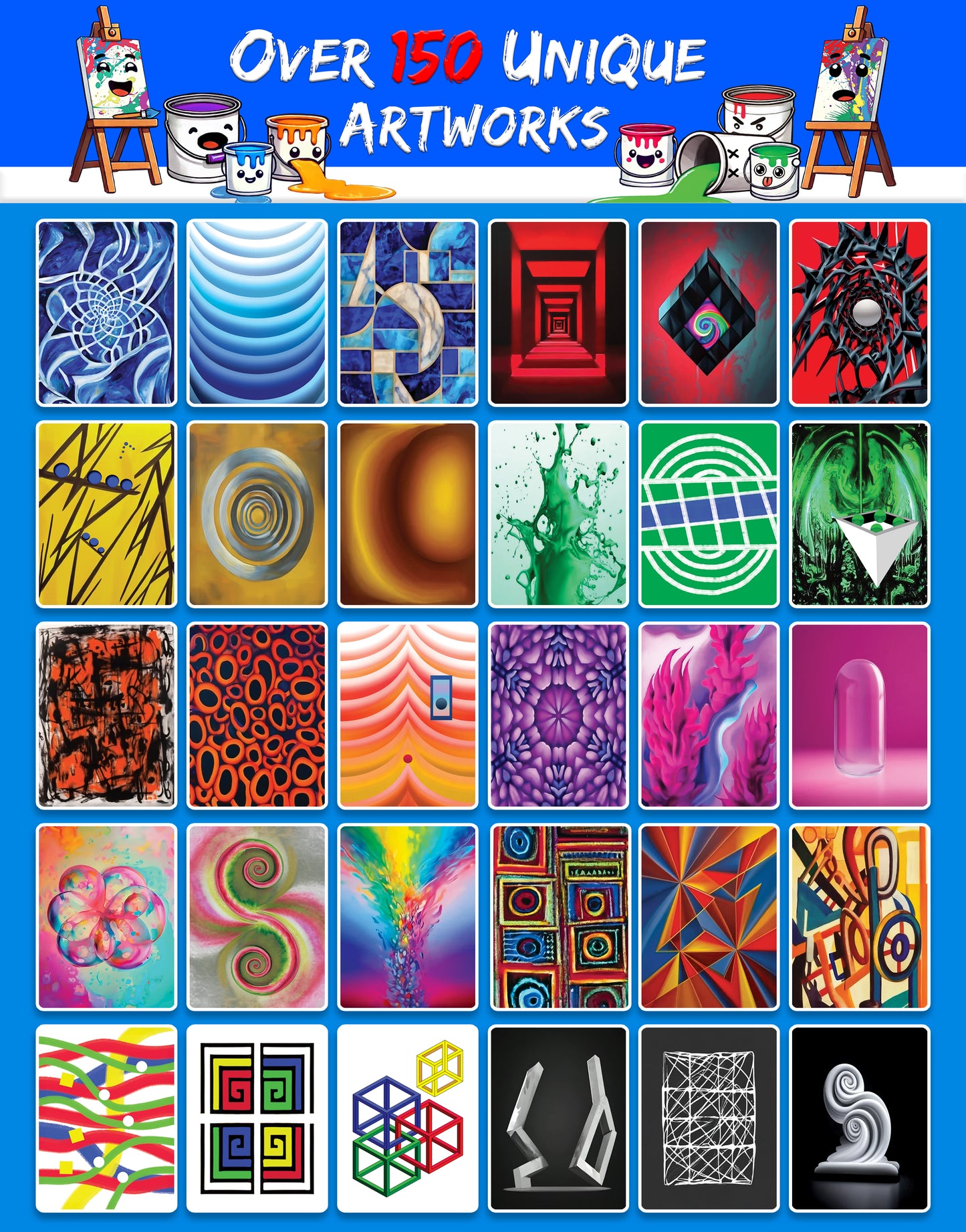 Collection of art for group game artisimo