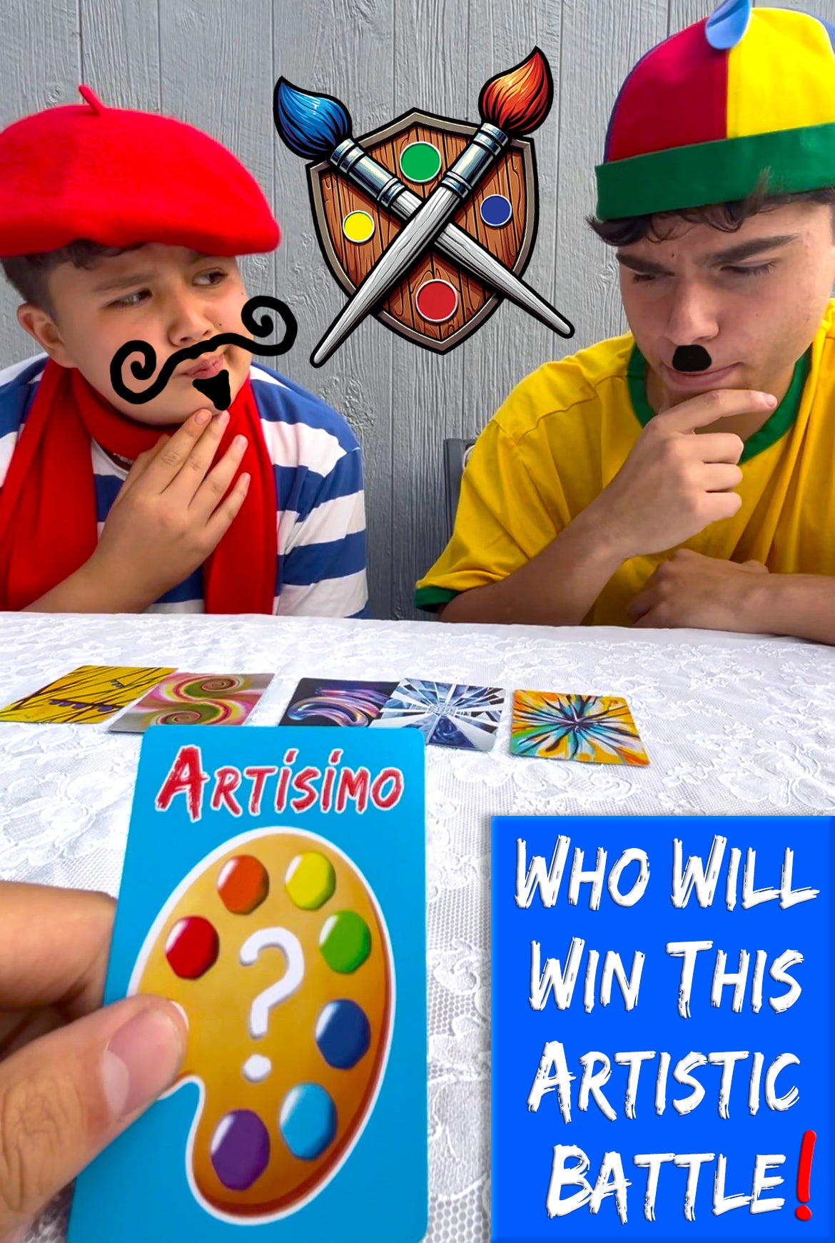 Young people playing artisimo at family game night